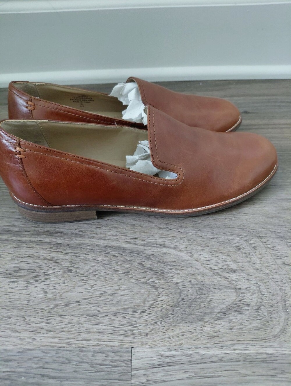 Earth Women's Tan Leather Slip-On Loafers